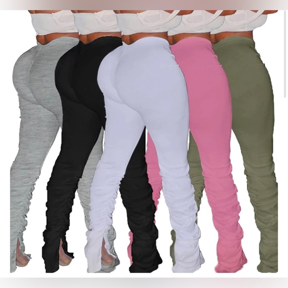 Stacked White Leggings - Picture 3 of 3